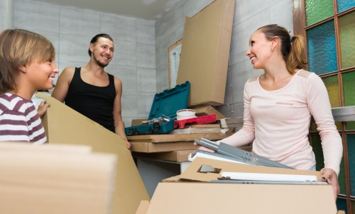 Professional removalist team handling household items